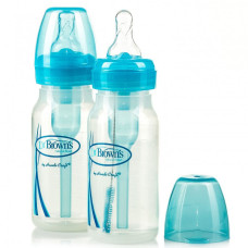 Пляшечка для годування Dr. Brown's Natural Flow Options з вузьким горлечком, 120 мл, 2 шт. Блакитний (SB42405-ESX)