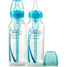 Пляшечка для годування dr. Brown's natural flow options з вузьким горлечком, 250 мл, 2 шт. Блакитний (sb82405-esx)