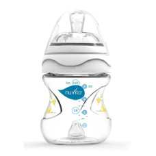 Пляшка для годування Nuvita Mimic 150 мл 0м+ Антиколікова, біла NV6010White