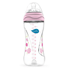 Бутылочка для кормления Nuvita Mimic 330 мл 4м + Антиколиковая, розовая NV6050Pink