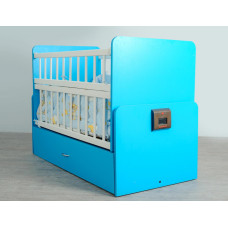 Дитяче автоматичне ліжечко блакитне: Матеріал Береза, ЛДСП