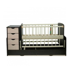 Детская автоматическая кроватка трансформер 2 Кость Венге темный из экологически чистых материалов - береза, ЛДСП