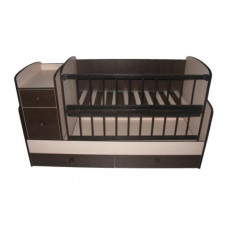 Детская автоматическая кроватка трансформер Кость Венге темный из экологически чистых материалов - береза, ЛДСП