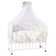 Дитяча постіль Babyroom Bortiki lux-08 білий (слоники з жовтою парасолькою)