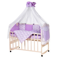 Дитяча постіль Babyroom Bortiki lux-08 bird бузковий - білий