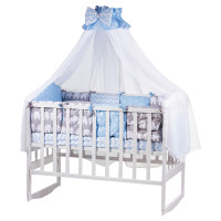 Дитяче ліжко Babyroom Bortiki lux-08 elephant блакитний - сірий