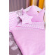 Дитяча постіль Babyroom Bortiki lux-08 sowa рожевий - сірий