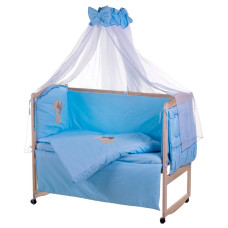 Детская постель Qvatro Ellite AE-08 апликация Голубой (мишка стоит с сердцем)