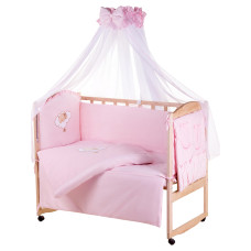 Детская постель Qvatro Gold AG-08 апликация Розовый (мишка спит на облаке)