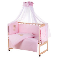 Детская постель Qvatro Gold AG-08 апликация Розовый (мишка стоит с сердцем)
