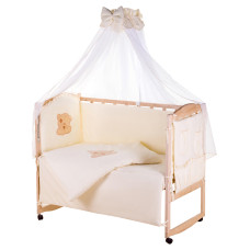 Дитяче ліжко Qvatro Gold AG-08 аплікація бежевий (ведмедик мордочка штопати)