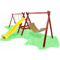 Детские качели с горкой и гамаком Babygrai -5