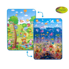 Дитячий двосторонній килимок "Сафарі-пікнік та Світ океану", 120х180 см