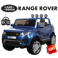 Детский электромобиль ДЖИП Land Rover " Кожаное сиденье"  M 3273 синий