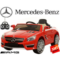 Дитячий електромобіль M 3283 EBLR Mercedes, Шкіряне сидіння, червоний