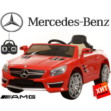 Дитячий електромобіль M 3283 EBLR Mercedes, Шкіряне сидіння, червоний