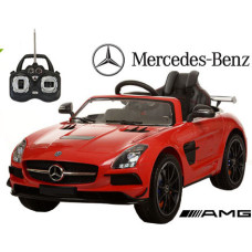 Дитячий електромобіль Mercedes AMG "Шкіряне сидіння" M 2760 червоний