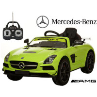 Детский электромобиль Mercedes AMG "Кожаное сиденье" M 2760 салатовый
