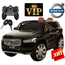 Детский электромобиль Volvo "Автопокраска" Кожаное сиденье M 3278 черный