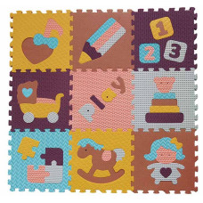 Дитячий килимок-пазл "Цікаві забавки", 92х92 см