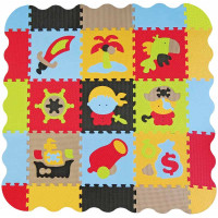 Детский игровой коврик - пазл «Приключения пиратов» с бортиком