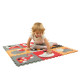 Детский игровой коврик - пазл «Веселый зоопарк», 92х92 см, оранжево-серый