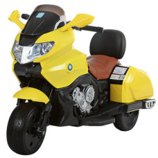 Дитячий Мотоцикл YAMAHA "Шкіряне сидіння" M 3277 жовтий