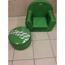 Дитяче м'яке крісло + пуф Tako (зелений)