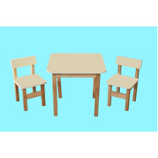 Эко набор Стол деревянный и 2 стульчика