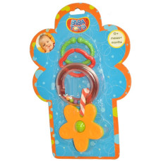 Кольцевая погремушка-подвеска с прорезывателем Biba Toys Цветочки (096PP)