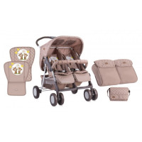 Коляска для двійні Bertoni TWIN (beige daisy bears)