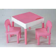 Комплект Tega стол+2 стула MT-003 698 pink/white