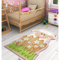 Килим в дитячу кімнату Confetti - Little Sheep рожевий 80*150