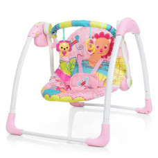 Крісло-гойдалка Bambi 6519 Рожевий з малюнком