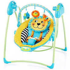 Крісло-гойдалка Bambi M 2130-3 Голубо-жовтий лев