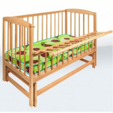 Ліжко дитяче на шарнірах з відкидною боковиною на підшипнику (1200*600) (бук) фарбоване *