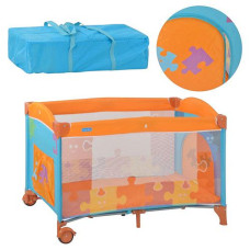 Кровать-манеж Bambi M 1703 Оранжево-голубой