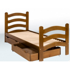 Ліжко одноярусне з фігурними бильцями (1900*800) (бук) з шухлядами
