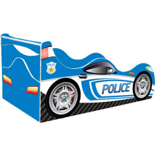 Кроватка-машина "Полиция-2", голубая