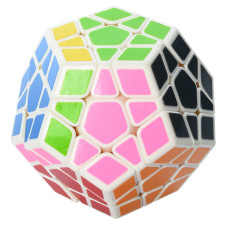 Кубик 0934C-5 QiYi X-Man Megaminx (Plane White-Base) 8см, в кор-ке, 9,5-7,5-13,5см