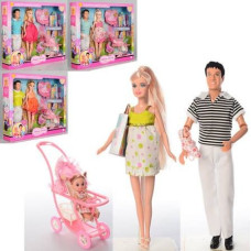 Кукла DEFA 8088 беременная, KEN, коляска с ребёнком, аксессуары, в кор-ке, 41-34-6,5см