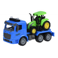 Машинка інерційна Same Toy Truck Тягач синій з трактором зі світлом і звуком 98-613AUt-2