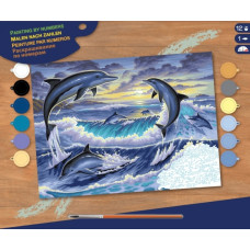 Набор для творчества Sequin Art PAINTING BY NUMBERS SENIOR Рассвет с дельфинами SA0563