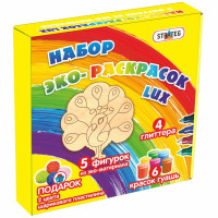 Набор эко-раскрасок Strateg Lux Павлин и друзья (3038)