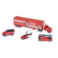 Набор машинок Same Toy Diecast Грузовик с пожарными SQ80958-4Ut