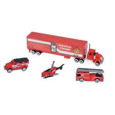 Набір машинок Same Toy Diecast Вантажівка з пожежниками SQ80958-4Ut