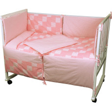 Набор в детскую кровать 60х120 Клеточка_розовый
