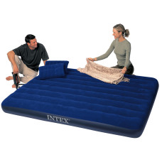 Надувной матрас Intex 68765 с двумя подушками и насосом 203x152 см
