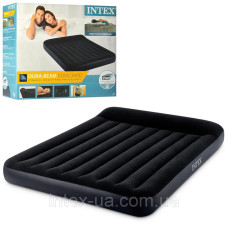 Надувний матрац Intex Pillow Rest Classic Bed Fiber-Tech з вбудованим електронасосом, 152x203x25 см (64150)