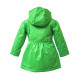 Пальто для девочки на стеганной подкладке со съемный капюшоном, зеленый